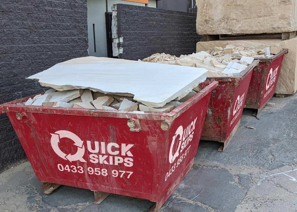 Skip Hire for sand rock waste removal, Skip bin hire for sandstone in Sydney